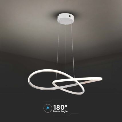 LED luster na sajli LED/20W/230V 3000K bela