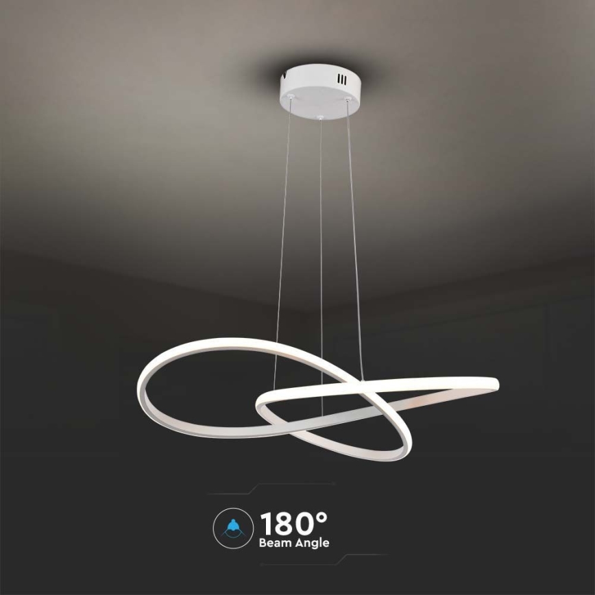 LED luster na sajli LED/20W/230V 3000K bela