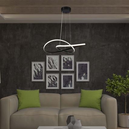 LED luster na sajli LED/20W/230V 3000K crno