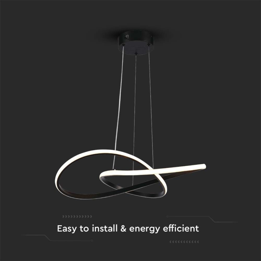 LED luster na sajli LED/20W/230V 3000K crno