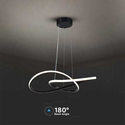 LED luster na sajli LED/20W/230V 3000K crno