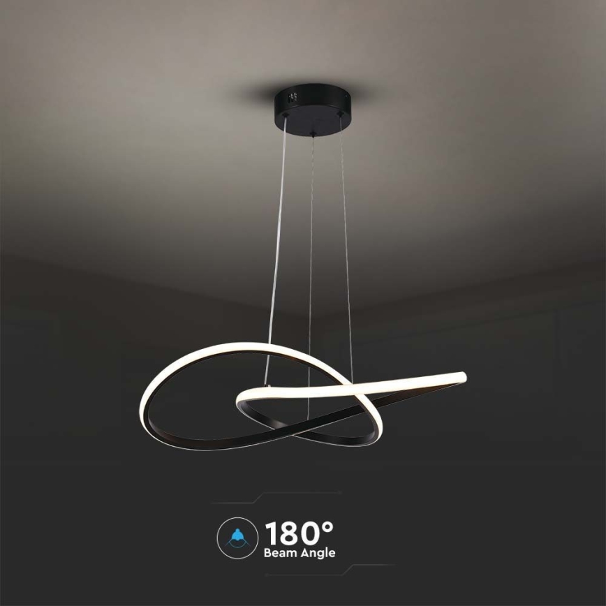 LED luster na sajli LED/20W/230V 3000K crno
