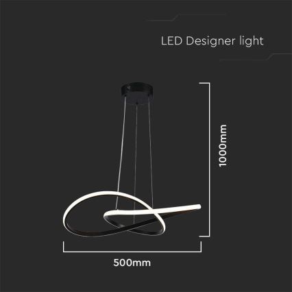 LED luster na sajli LED/20W/230V 3000K crno