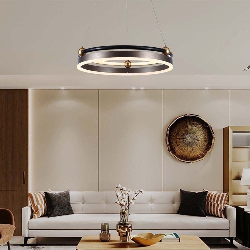 LED luster na sajli LED/20W/230V 3000K pr. 42 cm braon