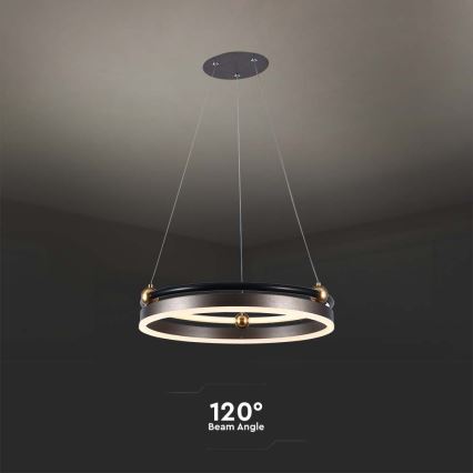 LED luster na sajli LED/20W/230V 3000K pr. 42 cm braon