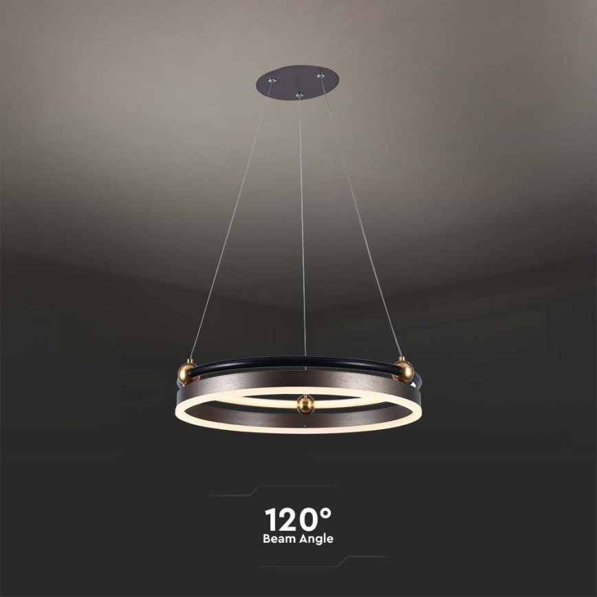 LED luster na sajli LED/20W/230V 3000K pr. 42 cm braon