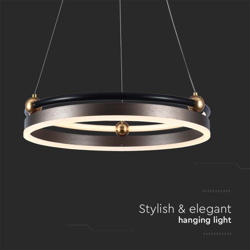 LED luster na sajli LED/20W/230V 3000K pr. 42 cm braon