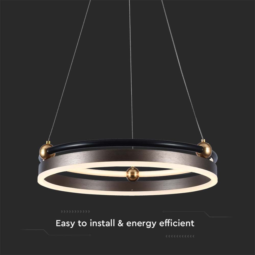 LED luster na sajli LED/20W/230V 3000K pr. 42 cm braon