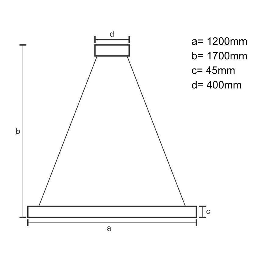 LED luster na sajli LED/22W/230V 4000K 120 cm bukva/masivno drvo