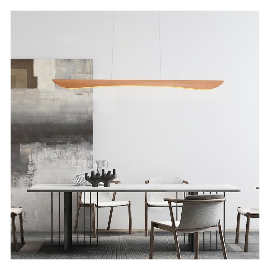LED luster na sajli LED/22W/230V 4000K 120 cm bukva/masivno drvo