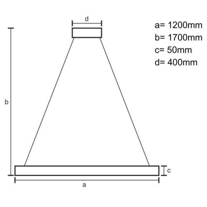 LED luster na sajli LED/22W/230V 4000K 120 cm bukva/masivno drvo