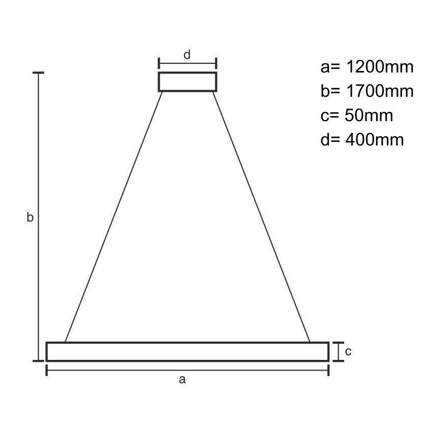 LED luster na sajli LED/22W/230V 4000K 120 cm bukva/masivno drvo