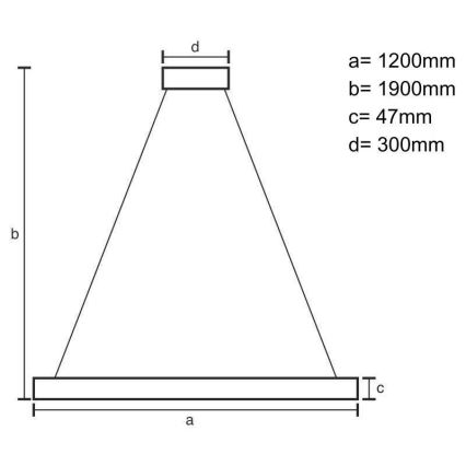 LED luster na sajli LED/22W/230V 4000K 120 cm jasen/masivno drvo
