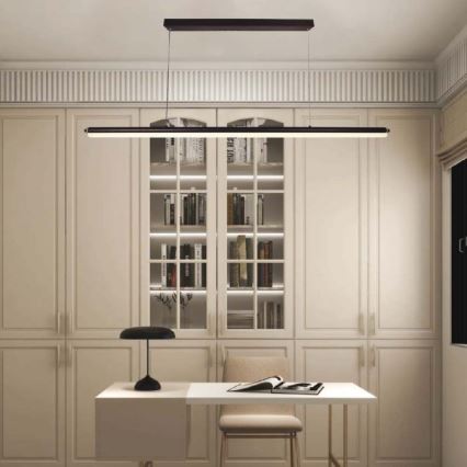 LED luster na sajli LED/23W/230V 4000K 120 cm crno