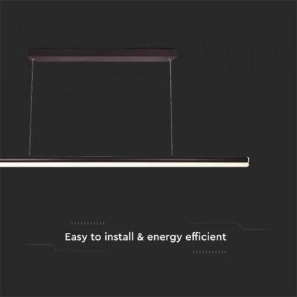 LED luster na sajli LED/23W/230V 4000K 120 cm crno