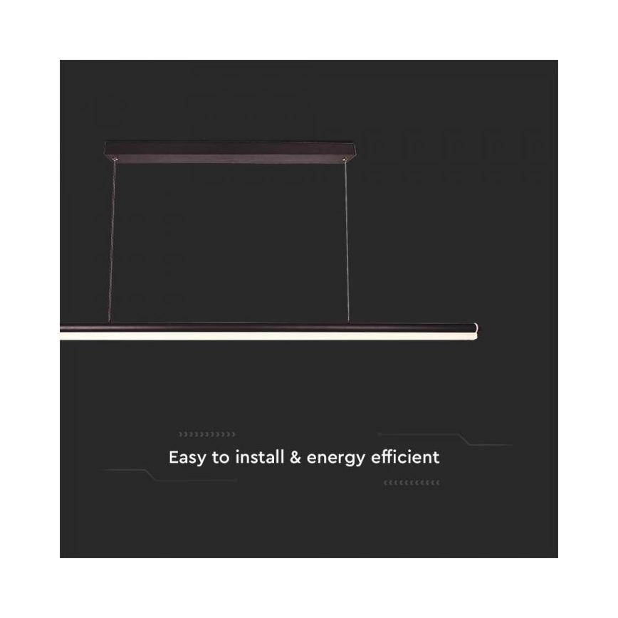 LED luster na sajli LED/23W/230V 4000K 120 cm crno