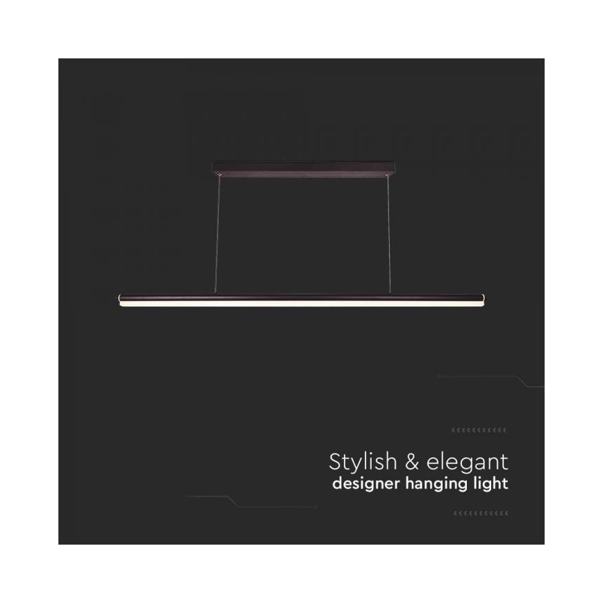 LED luster na sajli LED/23W/230V 4000K 120 cm crno
