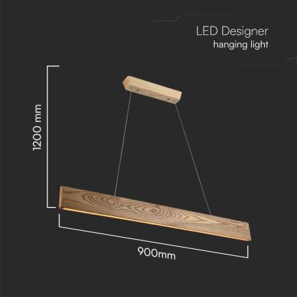 LED luster na sajli LED/24W/230V 3000K braon