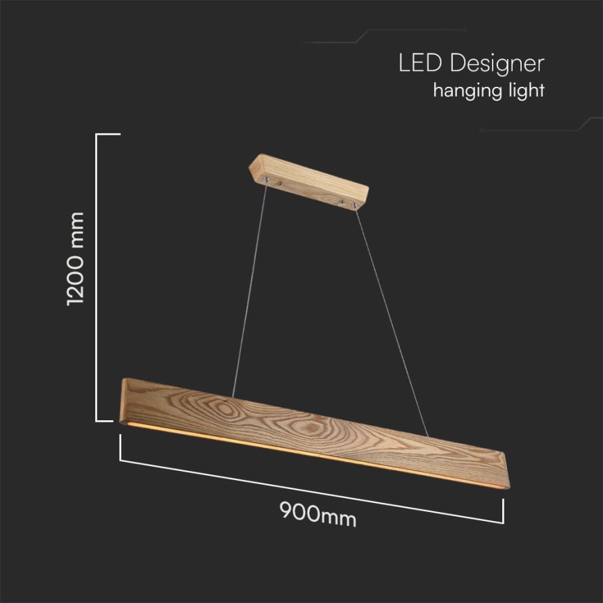 LED luster na sajli LED/24W/230V 3000K braon