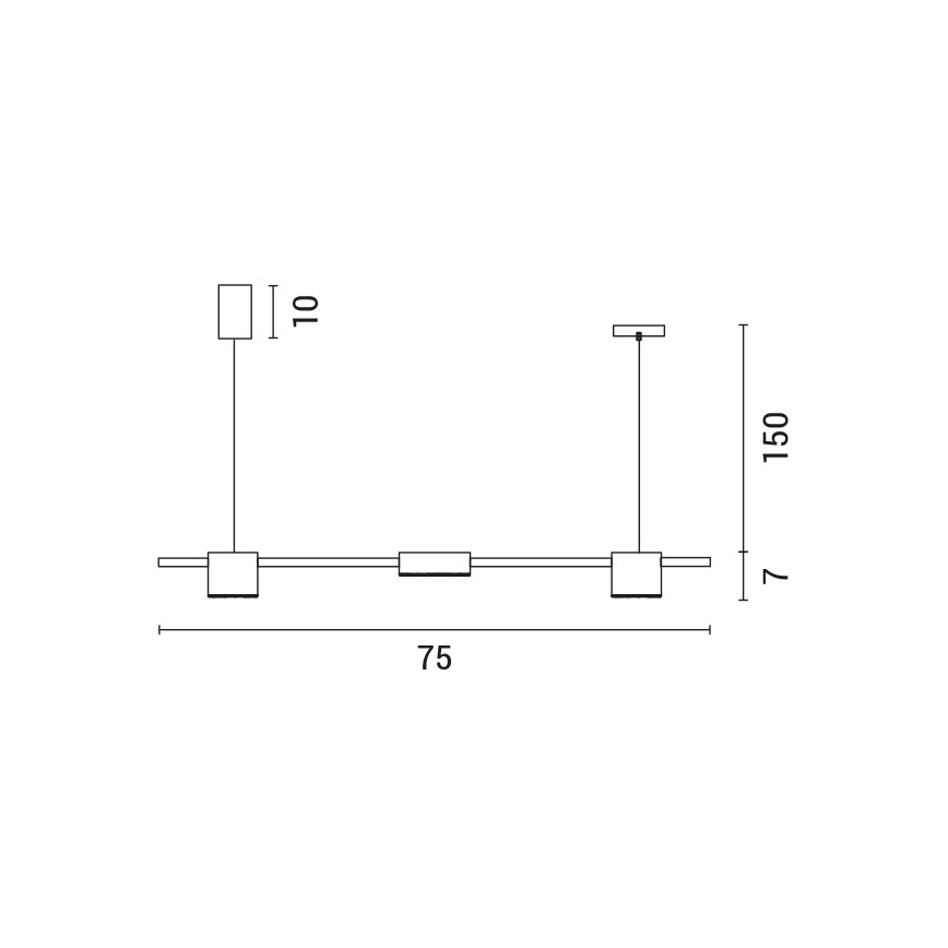 LED luster na sajli LED/24W/230V 3000K crno