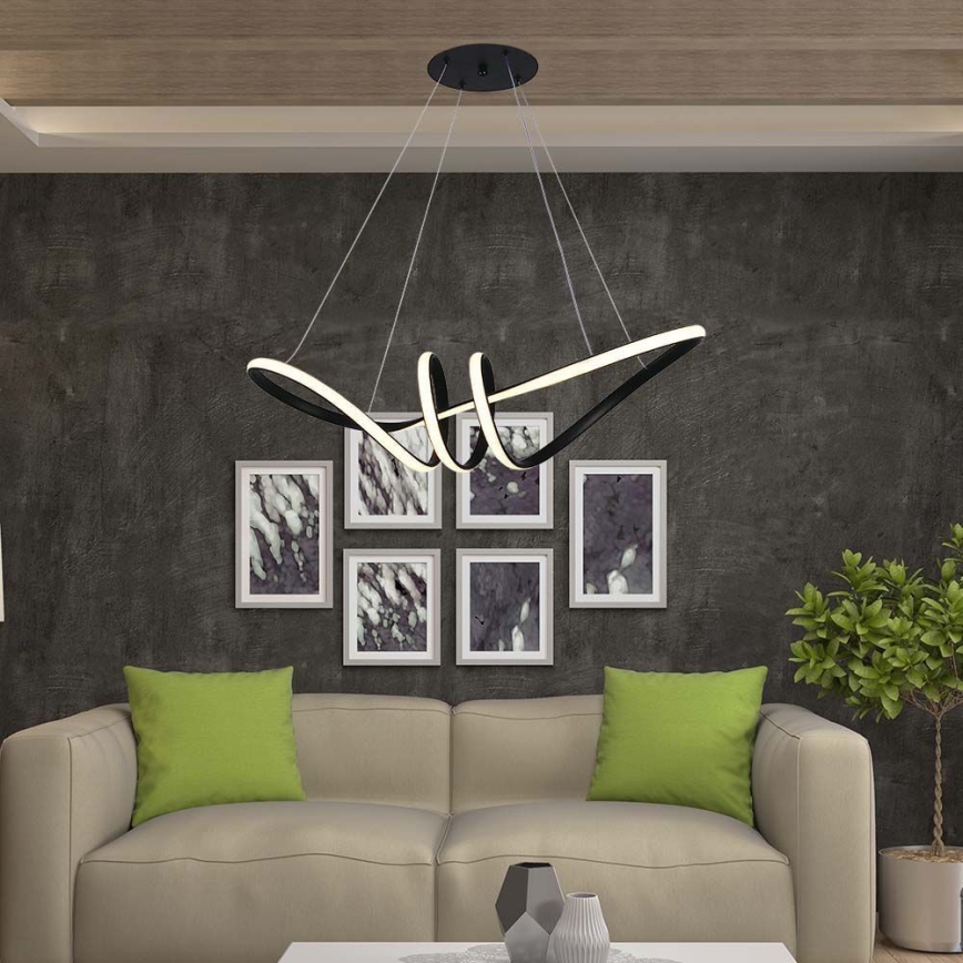 LED luster na sajli LED/24W/230V 3000K crno
