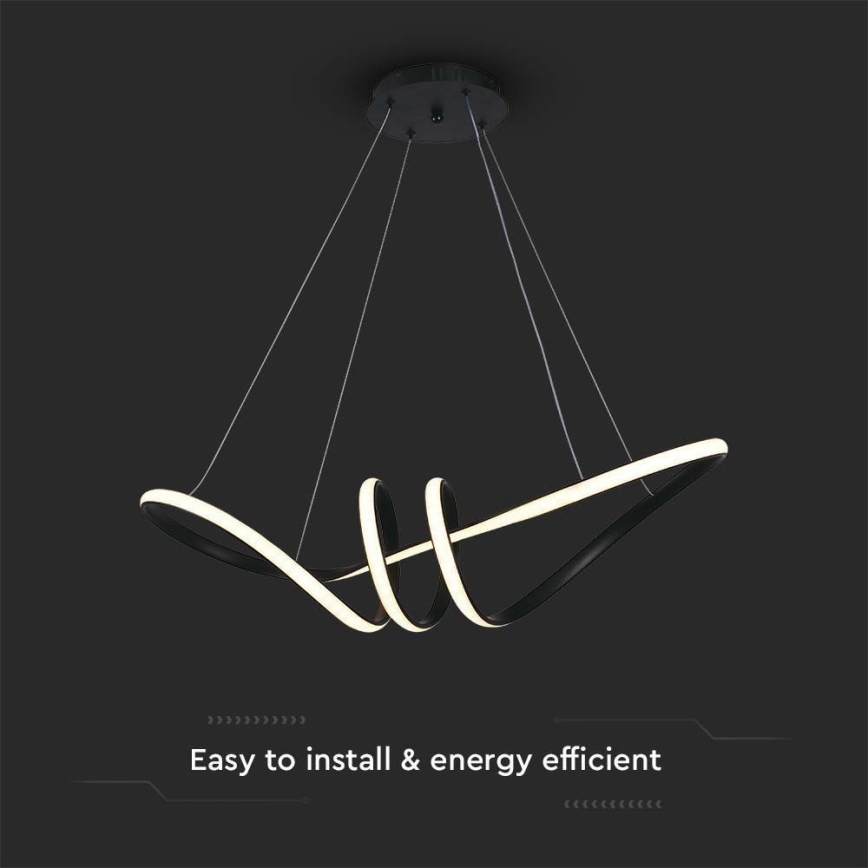 LED luster na sajli LED/24W/230V 3000K crno
