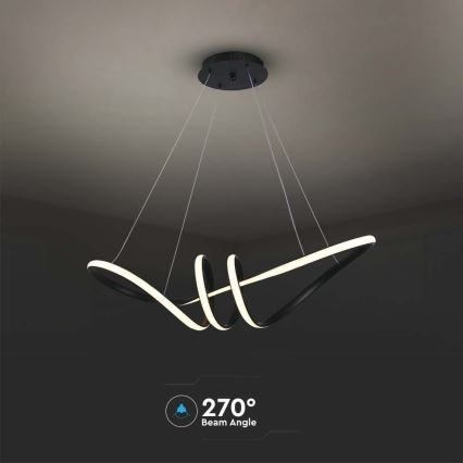 LED luster na sajli LED/24W/230V 3000K crno