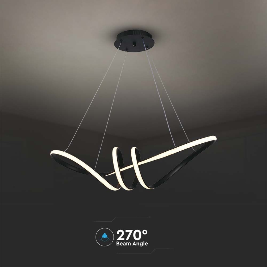 LED luster na sajli LED/24W/230V 3000K crno