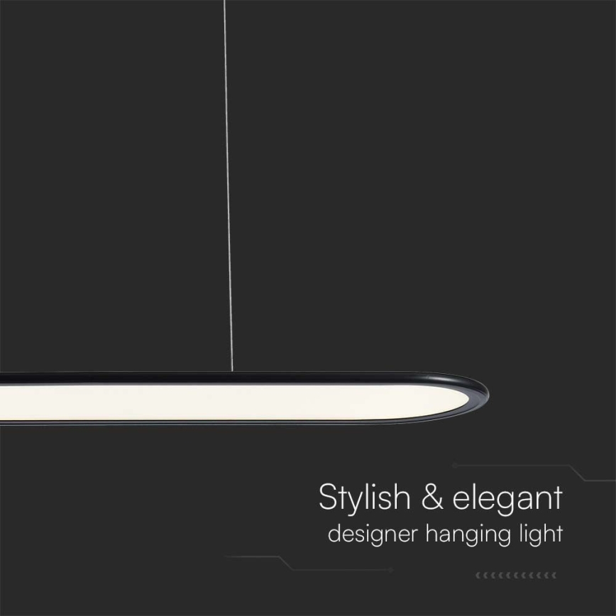 LED luster na sajli LED/24W/230V 3000K crno