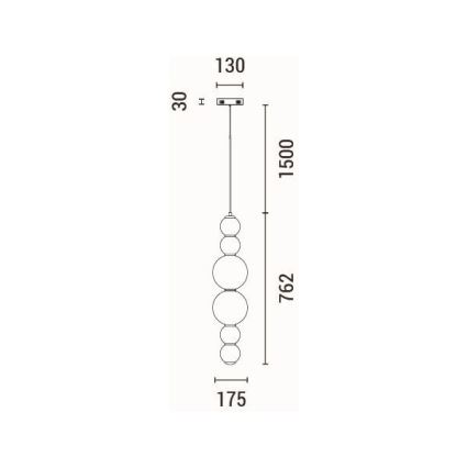 LED luster na sajli LED/24W/230V 3000K