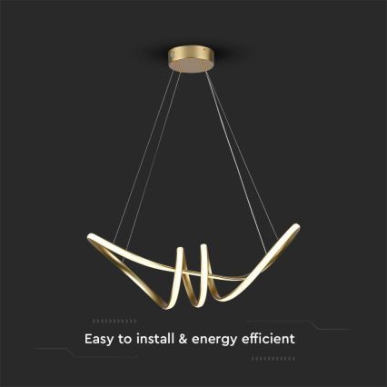LED luster na sajli LED/24W/230V 3000K zlatna