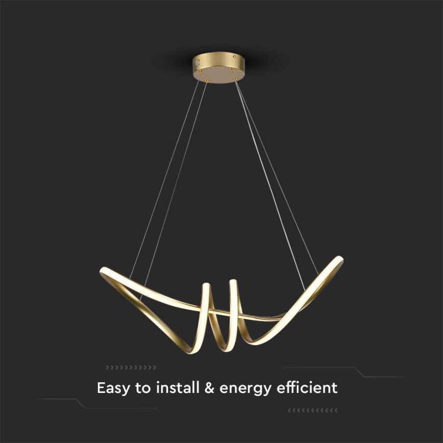 LED luster na sajli LED/24W/230V 3000K zlatna