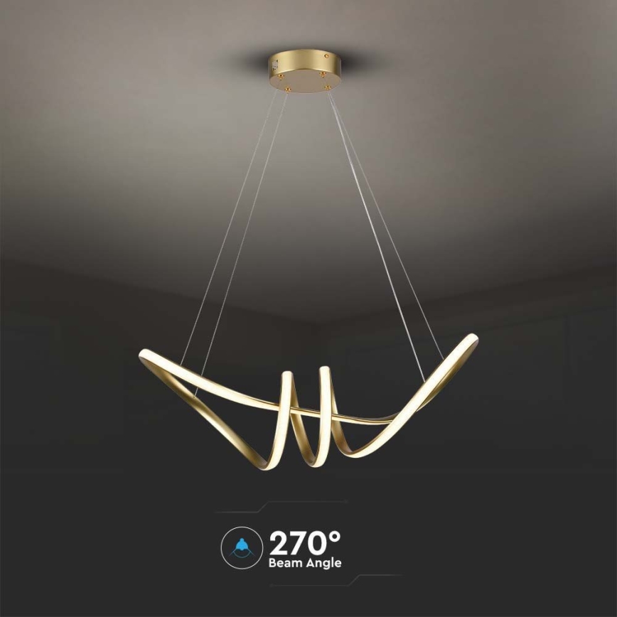 LED luster na sajli LED/24W/230V 3000K zlatna