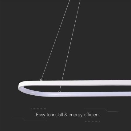 LED luster na sajli LED/24W/230V 4000K bela