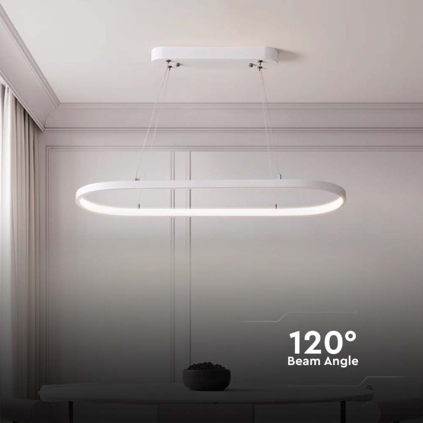LED luster na sajli LED/24W/230V 4000K bela