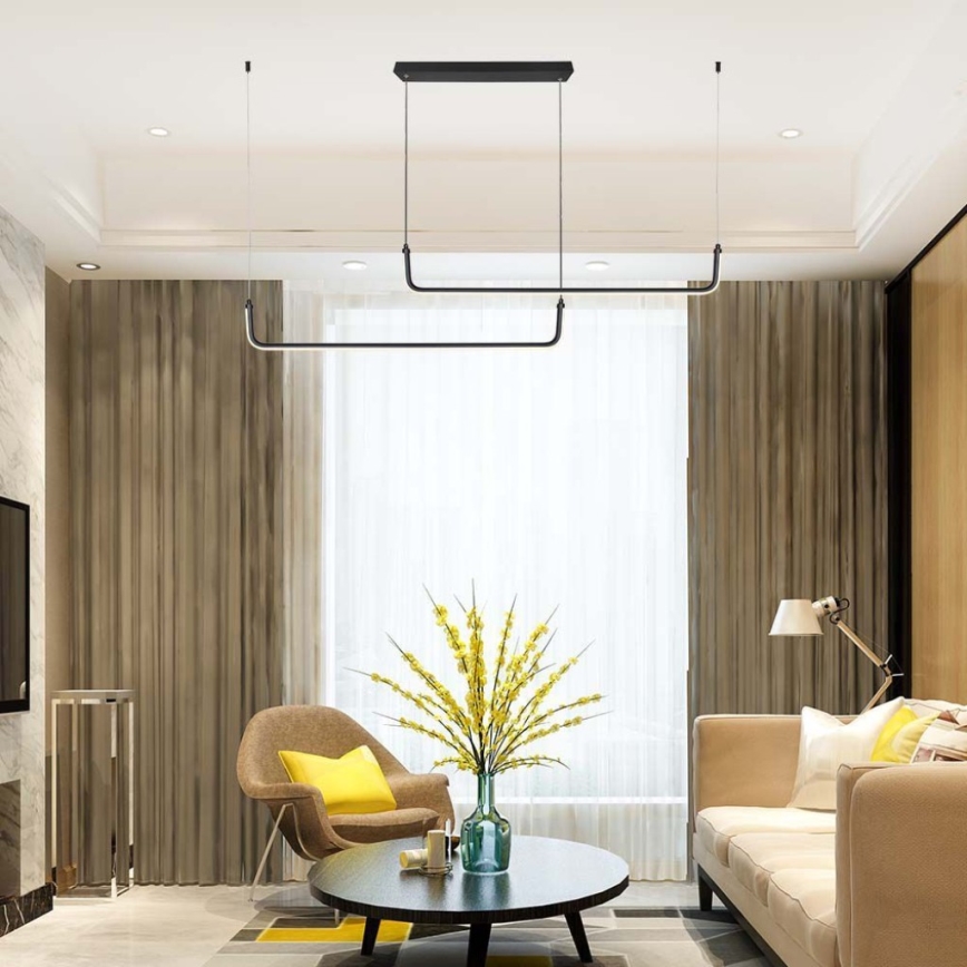 LED luster na sajli LED/24W/230V 4000K crno