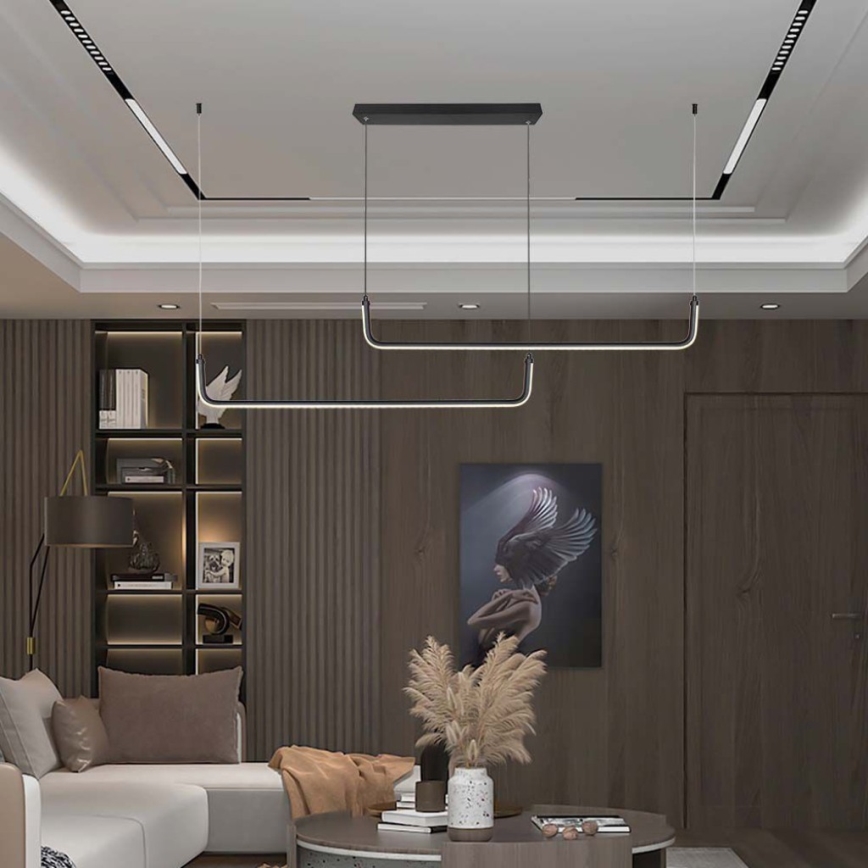 LED luster na sajli LED/24W/230V 4000K crno