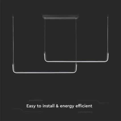 LED luster na sajli LED/24W/230V 4000K crno