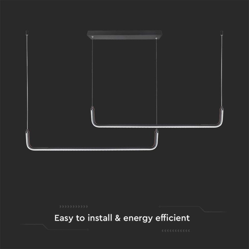 LED luster na sajli LED/24W/230V 4000K crno