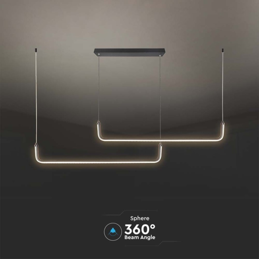 LED luster na sajli LED/24W/230V 4000K crno