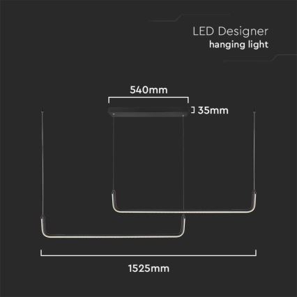 LED luster na sajli LED/24W/230V 4000K crno