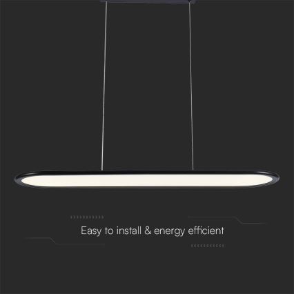 LED luster na sajli LED/24W/230V 4000K crno