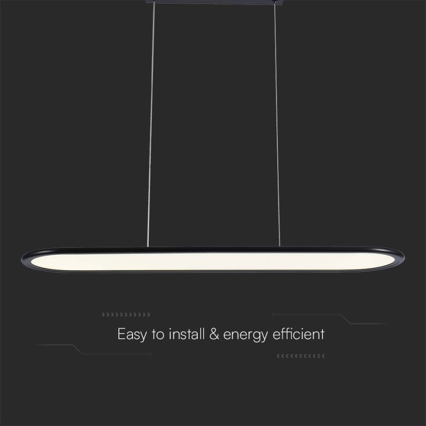 LED luster na sajli LED/24W/230V 4000K crno