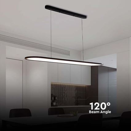 LED luster na sajli LED/24W/230V 4000K crno