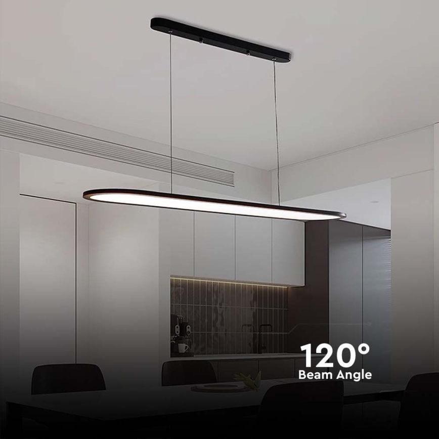 LED luster na sajli LED/24W/230V 4000K crno