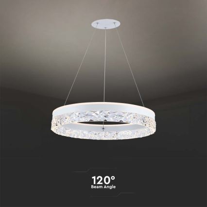LED luster na sajli LED/25W/230V 3000K pr. 50 cm bela