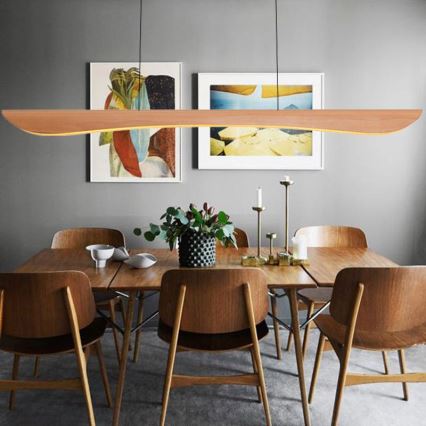 LED luster na sajli LED/26W/230V 4000K 150 cm bukva/masivno drvo
