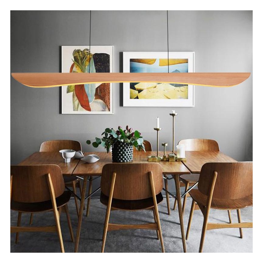 LED luster na sajli LED/26W/230V 4000K 150 cm bukva/masivno drvo