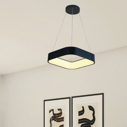 LED luster na sajli LED/30W/230V 3000K 45x45 cm crno