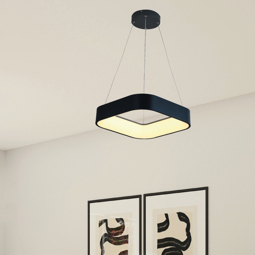 LED luster na sajli LED/30W/230V 3000K 45x45 cm crno